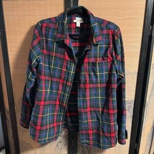 Women’s LL Bean flannel large red and green